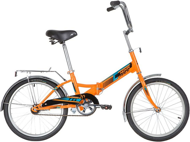 Велосипед NOVATRACK 20" складной, TG20, оранжевый, тормоз нож, двойной обод, багажник